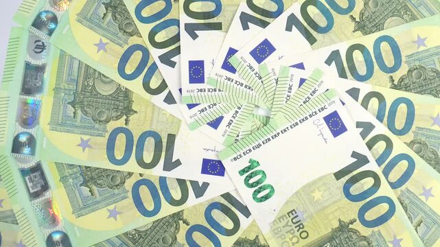 100 Euro Bills - Money circle spinning background