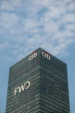 Jakarta, Indonesia - 7 April 2026: The FWD Tower, located within the Pacific Century Place building in the Sudirman Central Business District or SCBD of South Jakarta.