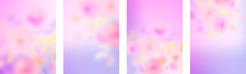 Naklejka na ściany i meble Green floral gradient background, soft watercolor leaves, abstract spring nature design.