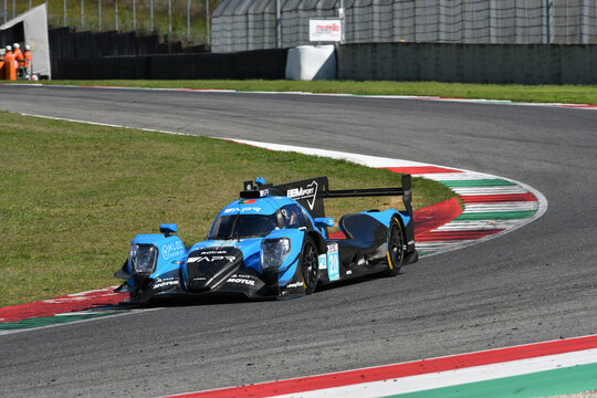 Scarperia, Italy - September 29th 2024: Oreca 07 Gibson of team ALGARVE PRO RACING drive by LENTOUDIS-BRADLEY-QUINN in action during 4h of Mugello.