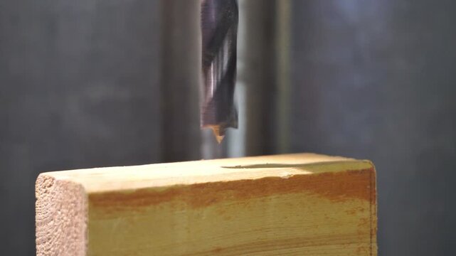 Bohrer in der Standbohrmaschine - Holzbohrer