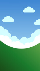 Fototapeta premium Simple Geometric Landscape Illustration in Flat Art Style