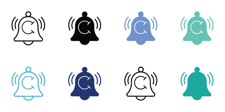 Renewal reminder icons set multiple style collection, editable stroke vector illustration