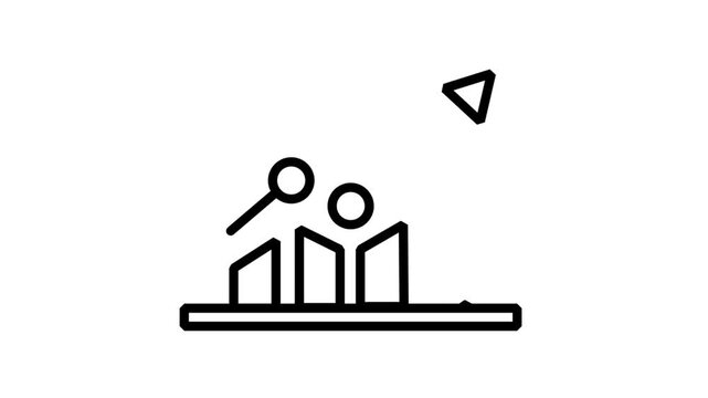 Market Growth Analysis Motion Icon. Motion graphic icon of a person analyzing a rising bar chart, representing business success, economic progress, and data-driven growth.