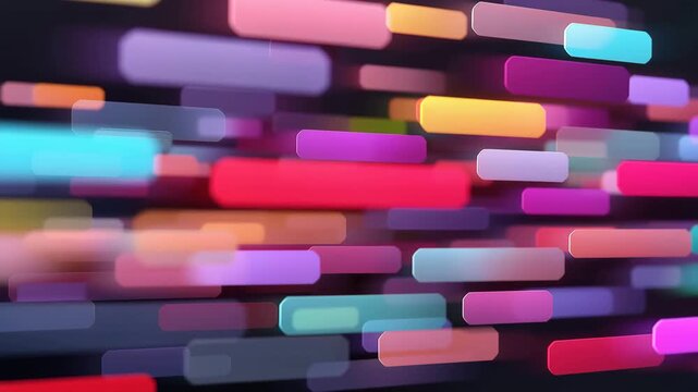 Colorful glowing rectangle abstract background blurred digital modern vibrant dynamic horizontal lines and neon shapes with futuristic motion effect
