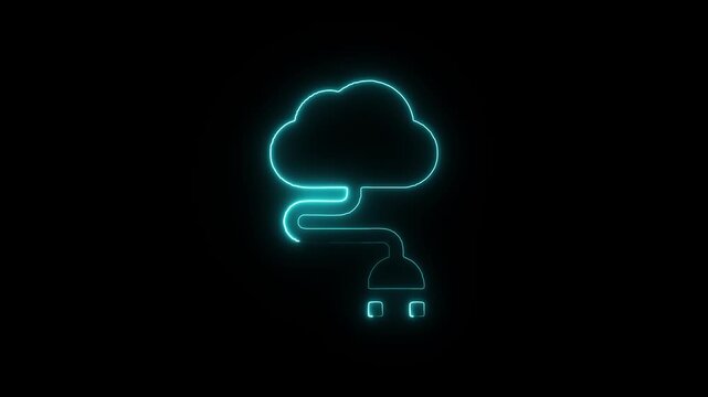 Neon cloud upload a visual representation of data transfer and digital connectivity in the modern era