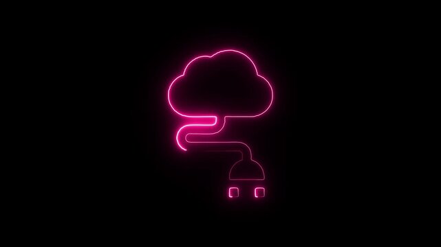 Neon cloud data transfer a visual representation of cloud computing and digital connectivity