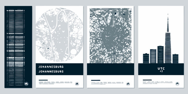 Minimalist cityscapes johannesburg utc and abstract geometric designs