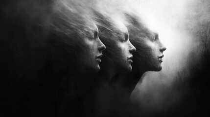 Fototapeta premium bipolar disorder people emotion mental woman abstract