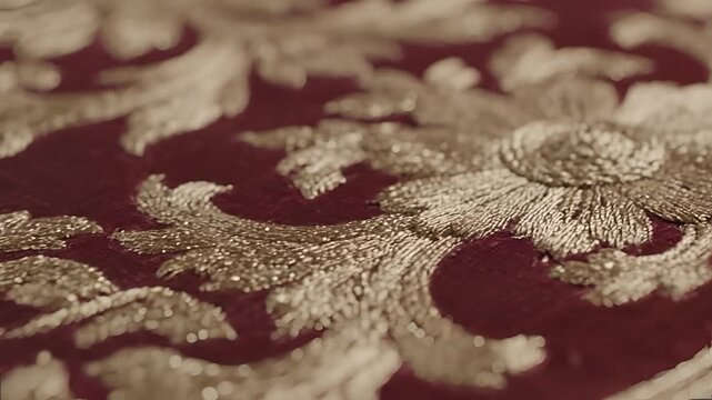 Close-up of intricate floral carving on a textured surface.