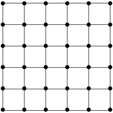 Geometric 5x5 Node Grid with Modern Line and Circle Composition
