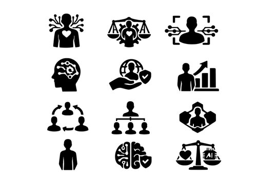 Ai simple depicting vector design focused centered generation icon image analytics human