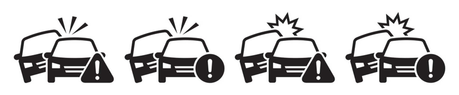 Car accident warning icon, Car crash icon, vector illustration