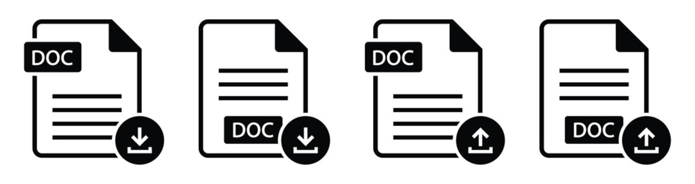 Document file format upload and download icon Illustration