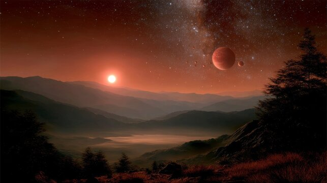 A planet and its surface are shown, featuring a glowing horizon against a dark background in outer space during a cosmic event