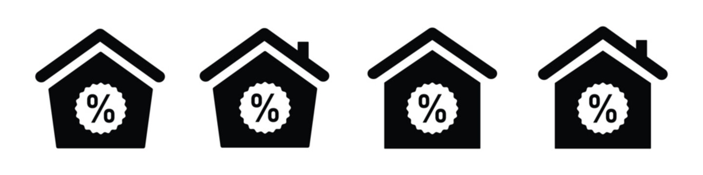 House discount price label icon illustration
