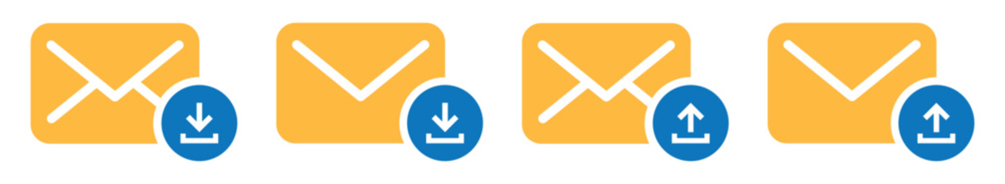 Mail message download and upload file icon illustration