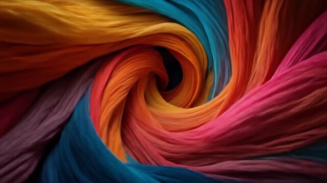 Vibrant textile art swirl abstract colorful fabric design illustration