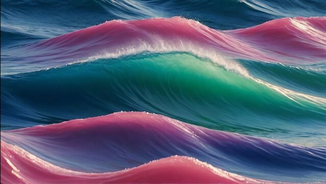 Bule and pink water waves