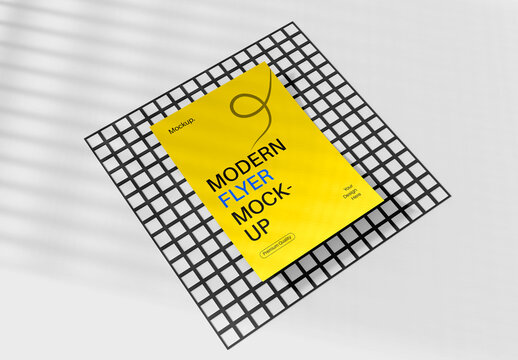 Modern Flyer Mockup with Grid Design