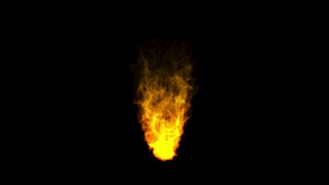 4K video collection of looped cartoon fire torch, Fire flames burning on edge Firestorm, bonfire and big fire animation on alpha channel, loop fire flame, fire on dark in slow motion,
