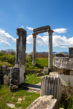 Magnificent Ancient Marble Propylon Gateway Columns in Aphrodisias, Turkey
