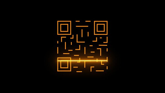 QR Code Scanner Icon Animation with Mobile Scanning and Digital Payment Technology Concept .4k Animation Video