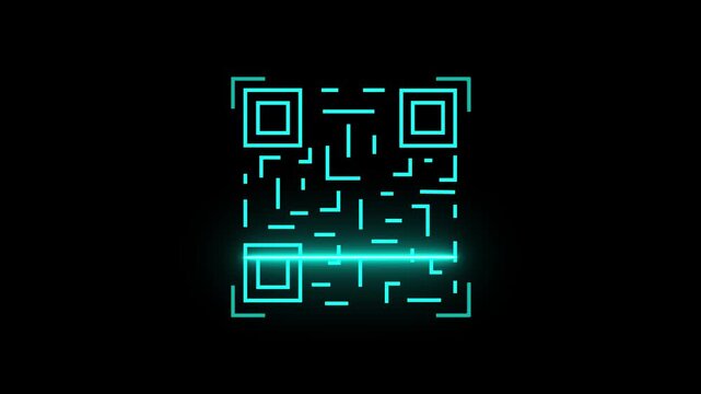 QR Code Scanner Icon Animation with Mobile Scanning and Digital Payment Technology Concept .4k Animation Video