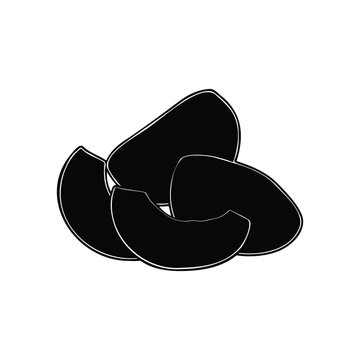 Cocount pieces silhouette icon vector flat design.