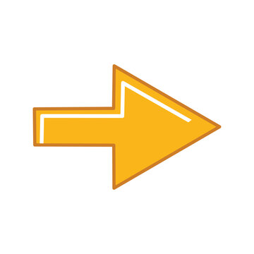 Minimalist Yellow Directional Arrow: Modern Right Facing Pointer Icon for Navigation and Design