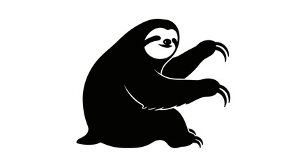 Fototapeta premium A black silhouette of a sloth.