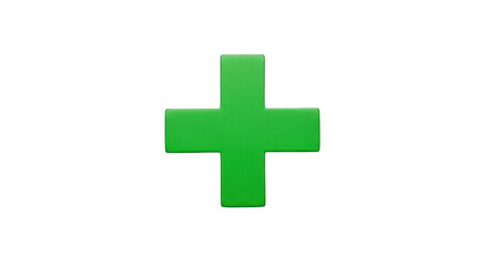 Obraz premium A green plus sign on a white background