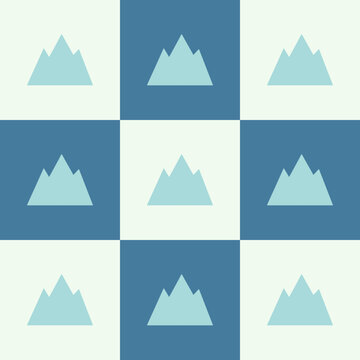 Minimalist blue mountain geometric grid pattern