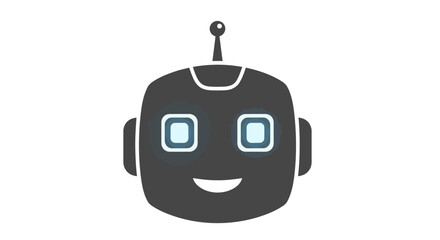 Fototapeta premium A Friendly Robot Head Vector Illustration on a White Background with a Smile