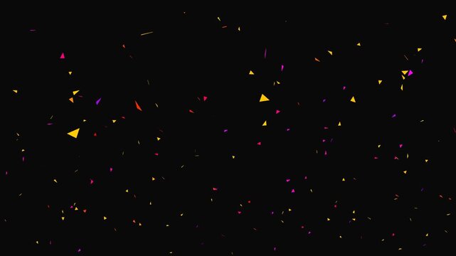 Colorful triangle confetti explosion falling down abstract festive background motion footage
