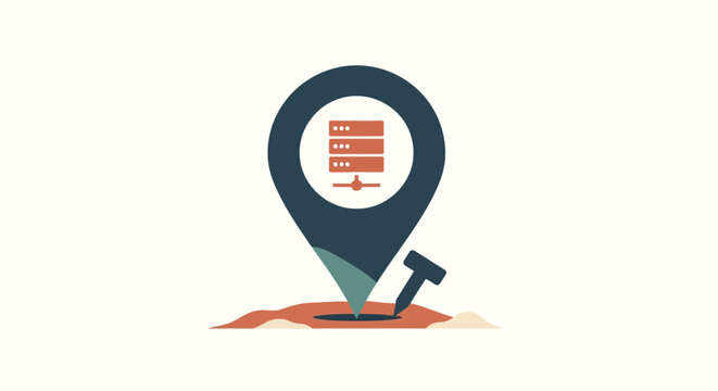 Navigation Location Icon With Map Pin.