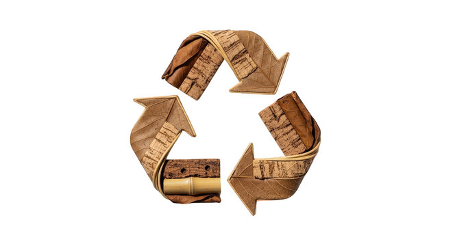 recycled paper background with recycling symbol