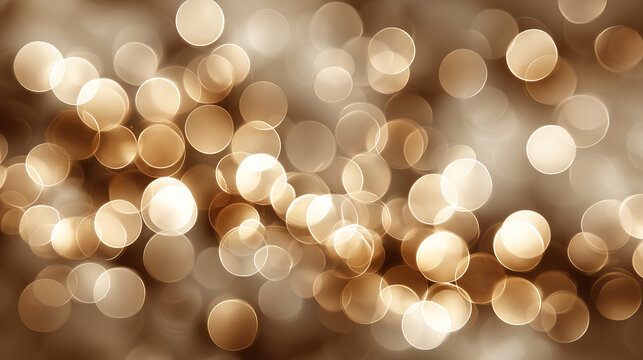 黄金色に輝く円形ボケの抽象背景 ラグジュアリーな光