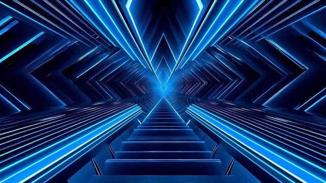 Digital blue perspective light geometric abstract background