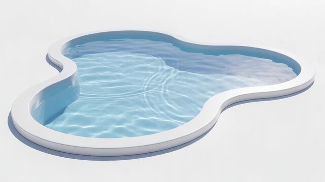 Modern outdoor swimming pool with clear water and unique shape for backyard relaxation and leisure