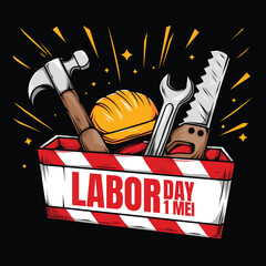 Work equipment design for Labor Day greetings © Mr.Endra_GM