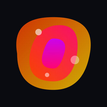 Vibrant abstract organic bio cell shape with liquid gradients on a deep dark background graphic Illustration