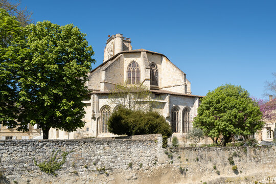 Church of Lectoure in Gers France under blue sky