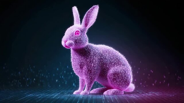 digital virtual bunny future technology illustrated animation