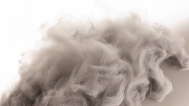 Gray Haze Softly Billows Upward. Tranquil Gray Smoke Gently Swirls With Delicate Diffusion Patterns