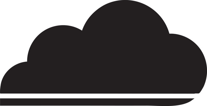 Black cloud icon, cloud symbol, weather sign, flat design