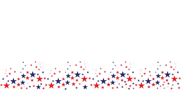 Red and blue stars on for festive decoration or celebration