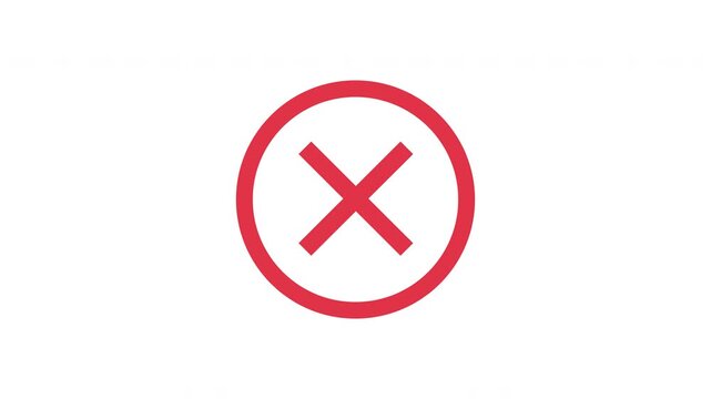 Red checkmark confirmation icon animation smooth appearance clean approval symbol on white background Prores Alpha Channel 4K 60fps