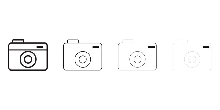 Retro camera icon, Set vector logo design templates,