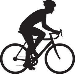 Fototapeta premium Cycling silhouette, bicycle rider icon, black bike illustration, cyclist vector